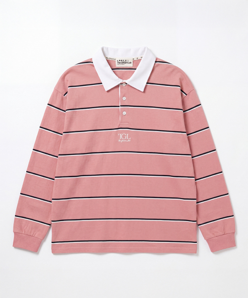 THE GREEN LAB（ザグリーンラボ）の「ピンストライプラグビーTシャツ[ピンク]（スウェット・レディース・その他・FREE）」の9枚目の写真
