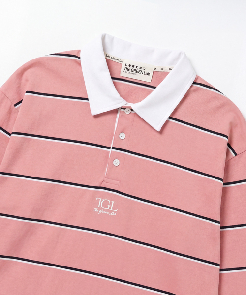 THE GREEN LAB（ザグリーンラボ）の「ピンストライプラグビーTシャツ[ピンク]（スウェット・レディース・その他・FREE）」の11枚目の写真
