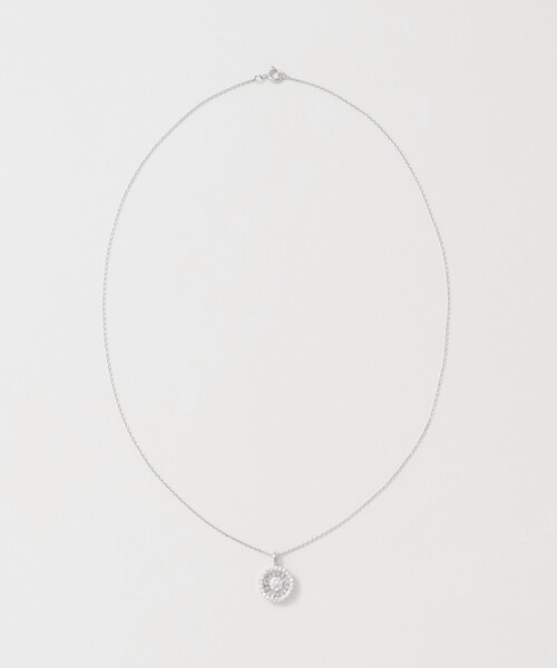 UNITED ARROWS（ユナイテッドアローズ）の「ラウンド パヴェ ネックレス（ネックレス・レディース・シルバー・FREE）」の2枚目の写真