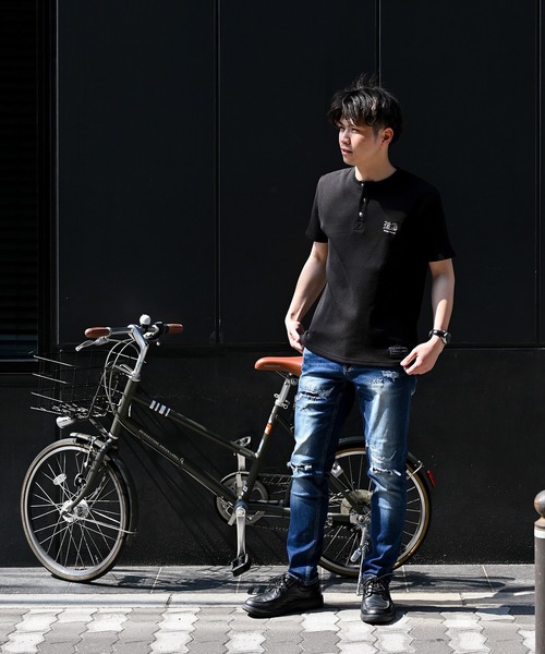 adamsJUGGLER(アダムスジャグラー)の「RTEGアーティザンリペアデニムロングパンツ(デニムパンツ・メンズ・ライトインディゴブルー/インディゴブルー・M/L)」の7枚目の写真