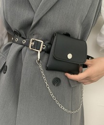 チェーン付き ハトメベルト フェイクレザー ウエストポーチ cula1626