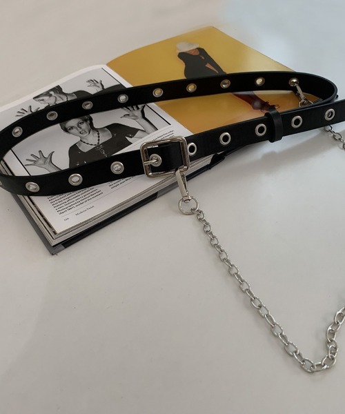 c.u.l（シーユーエル）の「チェーン付き ハトメベルト フェイクレザー ウエストポーチ cula1626（ボディバッグ/ウエストポーチ・レディース・ブラック・FREE）」の11枚目の写真