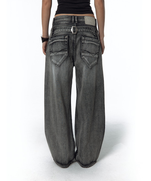 KASHIKO(カシコ)の「Milk Ripped Wide Jeans Light Gray(デニムパンツ・レディース・その他・MEDIUM/SMALL)」の3枚目の写真