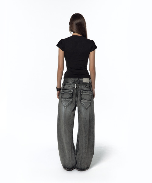 KASHIKO(カシコ)の「Milk Ripped Wide Jeans Light Gray(デニムパンツ・レディース・その他・MEDIUM/SMALL)」の7枚目の写真