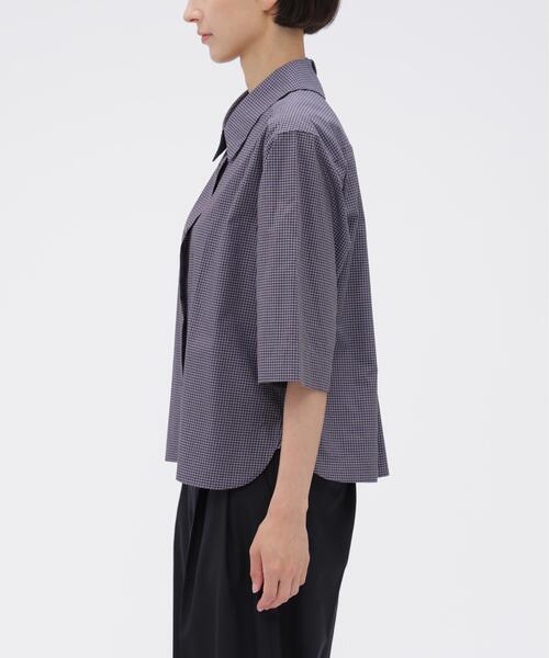 MARGARET HOWELL(マーガレットハウエル)の「COTTON LINEN GINGHAM(シャツ/ブラウス・レディース・ブラック/ブラウン・3/2/1)」の8枚目の写真