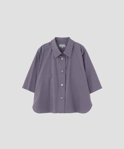 MARGARET HOWELL(マーガレットハウエル)の「COTTON LINEN GINGHAM(シャツ/ブラウス・レディース・ブラック/ブラウン・3/2/1)」の9枚目の写真