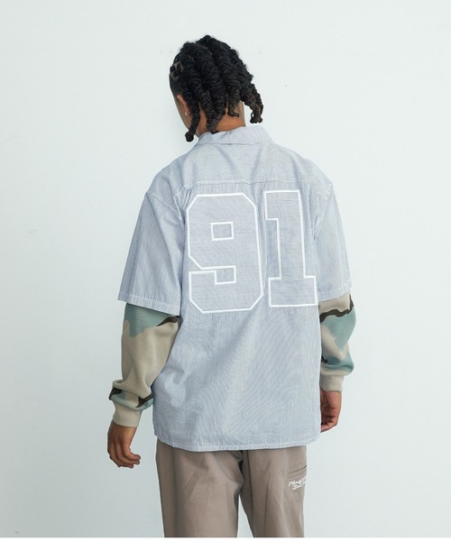 XLARGE(エクストララージ)の「PIN STRIPE WORK S/S SHIRT(シャツ/ブラウス・メンズ・ブラック/ネイビー/ホワイト・L/M/S/XL)」の2枚目の写真