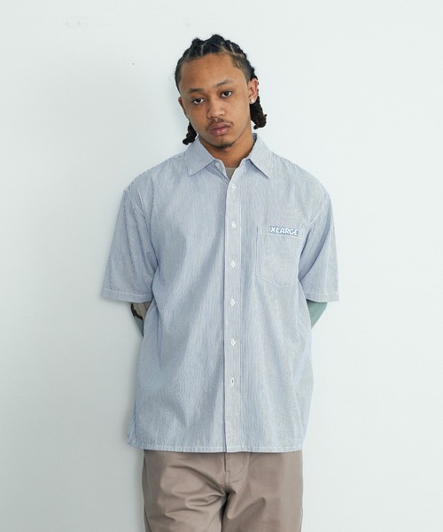 XLARGE(エクストララージ)の「PIN STRIPE WORK S/S SHIRT(シャツ/ブラウス・メンズ・ブラック/ネイビー/ホワイト・L/M/S/XL)」の7枚目の写真