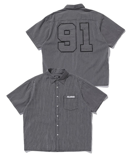 XLARGE(エクストララージ)の「PIN STRIPE WORK S/S SHIRT(シャツ/ブラウス・メンズ・ブラック/ネイビー/ホワイト・L/M/S/XL)」の4枚目の写真