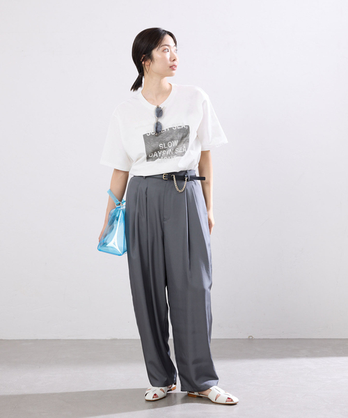 IENA(イエナ)の「《WEB限定/追加》コットンフォトプリント ロゴTシャツ(Tシャツ/カットソー・レディース・グレー/サックスブルー/グリーン・FREE)」の8枚目の写真