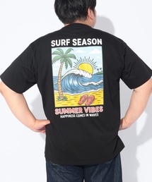 Tシャツ 半袖 メンズ 大きいサイズ RETROSURFバックプリント クルーネック カットソー B＆T CLUB (ビーアンドティークラブ)