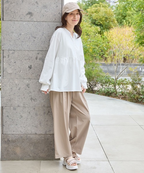 Honeys（ハニーズ）の「【ハニさら・接触冷感・速乾ドライ・抗菌防臭・ＵＶカット】大人のストレートパンツ（スラックス・レディース・ブラック/ブラウン/チャコール/グレイッシュベージュ・3L/L/LL/M/S）」の20枚目の写真
