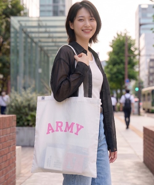 CAMPFREE（キャンプフリー）の「[キャンプフリー] CAMPFREE 軽量 トートバッグ 薄手 マチ無し [綿 コットン]（トートバッグ・レディース・ライトパープル/グリーン/ホワイト/スモーキーグリーン系/ライトイエロー・M/S）」の2枚目の写真