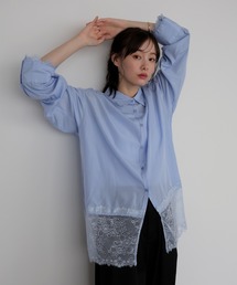レースドッキングチュニックシャツ