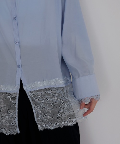AMUU. PRECIEUSE（アムープレシューズ）の「レースドッキングチュニックシャツ（シャツ/ブラウス・レディース・オフホワイト/ブルー/ブラック・FREE）」の21枚目の写真