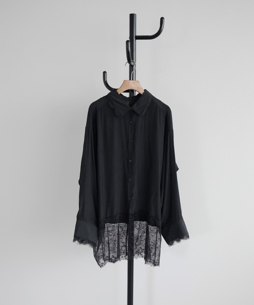 AMUU. PRECIEUSE（アムープレシューズ）の「レースドッキングチュニックシャツ（シャツ/ブラウス・レディース・オフホワイト/ブルー/ブラック・FREE）」の22枚目の写真