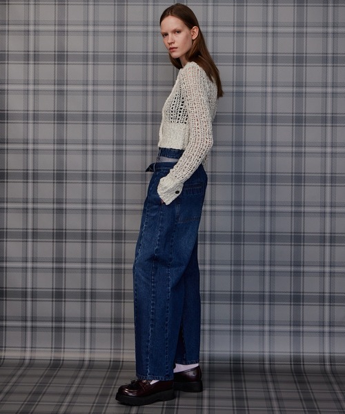MAISON SPECIAL(メゾンスペシャル)の「Mesh Slub Compact Cardigan/メッシュスラブコンパクトカーディガン(カーディガン/ボレロ・レディース・ブルー/ホワイト/ブラック・FREE)」の11枚目の写真