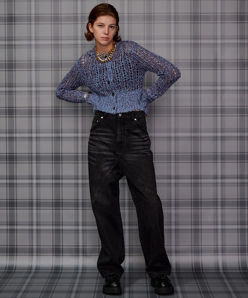 MAISON SPECIAL(メゾンスペシャル)の「Mesh Slub Compact Cardigan/メッシュスラブコンパクトカーディガン(カーディガン/ボレロ・レディース・ブルー/ホワイト/ブラック・FREE)」の15枚目の写真