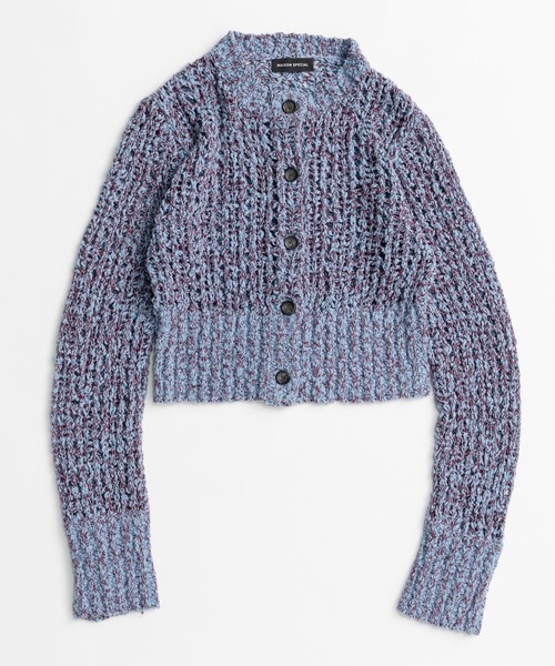 MAISON SPECIAL(メゾンスペシャル)の「Mesh Slub Compact Cardigan/メッシュスラブコンパクトカーディガン(カーディガン/ボレロ・レディース・ブルー/ホワイト/ブラック・FREE)」の21枚目の写真