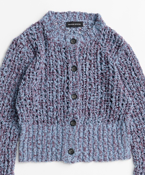MAISON SPECIAL(メゾンスペシャル)の「Mesh Slub Compact Cardigan/メッシュスラブコンパクトカーディガン(カーディガン/ボレロ・レディース・ブルー/ホワイト/ブラック・FREE)」の22枚目の写真