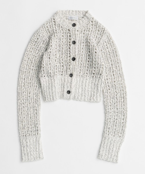 MAISON SPECIAL(メゾンスペシャル)の「Mesh Slub Compact Cardigan/メッシュスラブコンパクトカーディガン(カーディガン/ボレロ・レディース・ブルー/ホワイト/ブラック・FREE)」の19枚目の写真