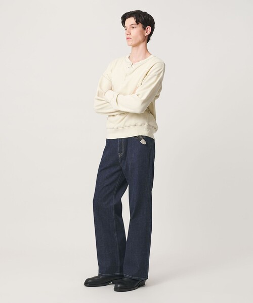 MONKEY TIME（モンキータイム）の「デニム ルーズ フレア パンツ（デニムパンツ・メンズ・ベージュ/ターコイズブルー/ネイビー・S/XL/L/M）」の7枚目の写真
