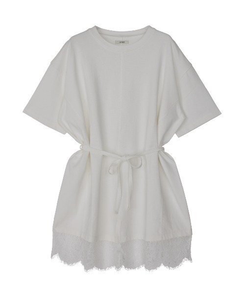 Ameri(アメリ)の「< ZOZOTOWN限定 > SCALLOP LACE SLIT OVER TEE(Tシャツ/カットソー・レディース・チャコールグレー/ホワイト/ベージュ・FREE)」の15枚目の写真