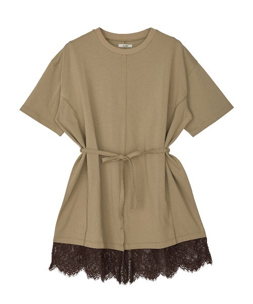 Ameri(アメリ)の「< ZOZOTOWN限定 > SCALLOP LACE SLIT OVER TEE(Tシャツ/カットソー・レディース・チャコールグレー/ホワイト/ベージュ・FREE)」の19枚目の写真