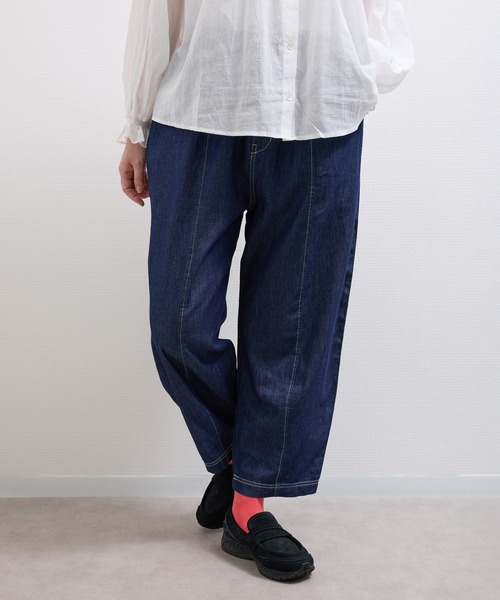 vent blanc(ヴァンブラン)の「vent blanc / ヴァンブラン 4.5oz DENIM ボールパンツ(デニムパンツ・レディース・インディゴブルー/ライトインディゴブルー・FREE)」の1枚目の写真