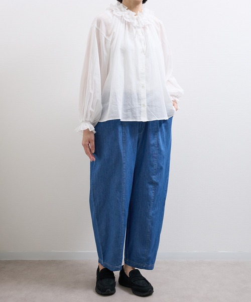 vent blanc(ヴァンブラン)の「vent blanc / ヴァンブラン 4.5oz DENIM ボールパンツ(デニムパンツ・レディース・インディゴブルー/ライトインディゴブルー・FREE)」の21枚目の写真
