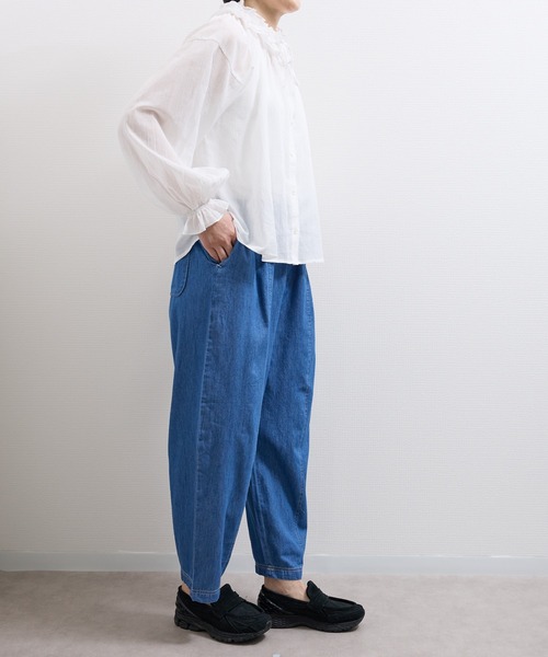 vent blanc(ヴァンブラン)の「vent blanc / ヴァンブラン 4.5oz DENIM ボールパンツ(デニムパンツ・レディース・インディゴブルー/ライトインディゴブルー・FREE)」の22枚目の写真
