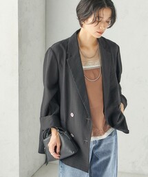 〈手洗い可能〉シルク混 シアー ダブル ジャケット