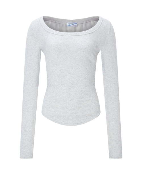 PLEASENOFOLLOW（プリーズノーフォロー）の「25FW New MOMO Shirring Top  (White Melange)（Tシャツ/カットソー・レディース・その他・FREE）」の2枚目の写真