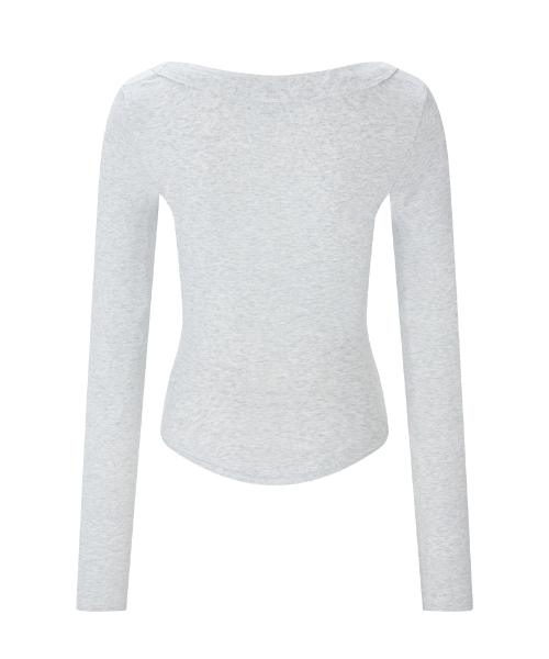 PLEASENOFOLLOW（プリーズノーフォロー）の「25FW New MOMO Shirring Top  (White Melange)（Tシャツ/カットソー・レディース・その他・FREE）」の3枚目の写真