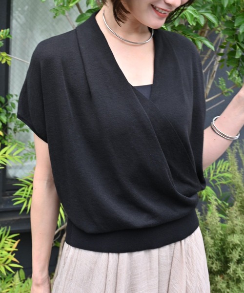 Ehre style(エーレスタイル)の「首元を変える印象まで変わるお仕事トップス(ニット/セーター・レディース・ホワイト/ブラック/ブルー/ライトグリーン系1・FREE)」の7枚目の写真