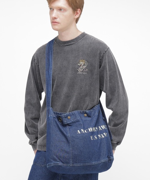 AVIREX(アヴィレックス)の「《NAVAL COLLECTION》U.S.NAVY LAUNDRY BAG MOD / ユーエス ネイビー ランドリー バッグ モディファイド / AVIREX / アヴィレックス(ショルダーバッグ・メンズ・インディゴブルー/ブラック・FREE)」の3枚目の写真