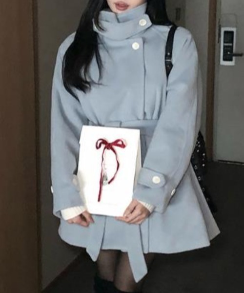 semplice(センプリチェ)の「ショートコート(その他アウター・レディース・ライトブルー/アイボリー・F)」の5枚目の写真