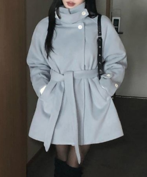 semplice(センプリチェ)の「ショートコート(その他アウター・レディース・ライトブルー/アイボリー・F)」の8枚目の写真
