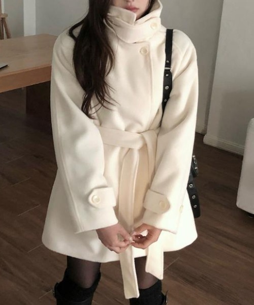 semplice(センプリチェ)の「ショートコート(その他アウター・レディース・ライトブルー/アイボリー・F)」の6枚目の写真