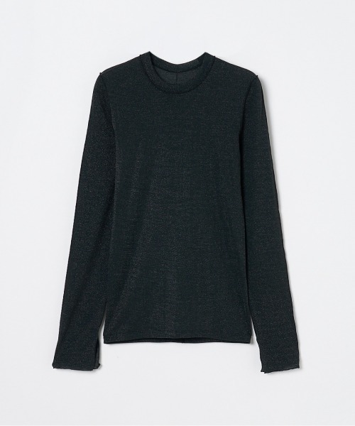 HAKUJI(ハクジ)の「<HAKUJI> SHINY RIB LONG SLEEVE PULLOVER / シャイニーリブ ロングスリーブ プルオーバー(Tシャツ/カットソー・レディース・ブラウン/ブラック・1)」の1枚目の写真