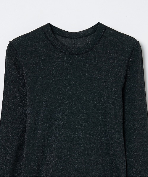 HAKUJI(ハクジ)の「<HAKUJI> SHINY RIB LONG SLEEVE PULLOVER / シャイニーリブ ロングスリーブ プルオーバー(Tシャツ/カットソー・レディース・ブラウン/ブラック・1)」の4枚目の写真
