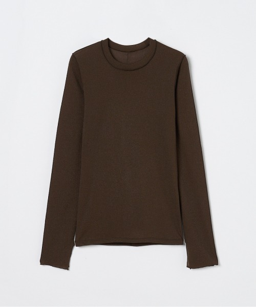 HAKUJI(ハクジ)の「<HAKUJI> SHINY RIB LONG SLEEVE PULLOVER / シャイニーリブ ロングスリーブ プルオーバー(Tシャツ/カットソー・レディース・ブラウン/ブラック・1)」の9枚目の写真