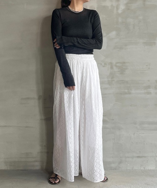 HAKUJI(ハクジ)の「<HAKUJI> SHINY RIB LONG SLEEVE PULLOVER / シャイニーリブ ロングスリーブ プルオーバー(Tシャツ/カットソー・レディース・ブラウン/ブラック・1)」の12枚目の写真