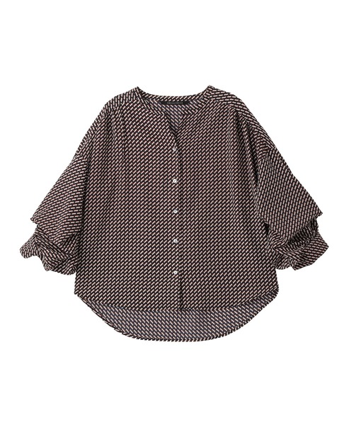 YECCA VECCA(イェッカヴェッカ)の「2wayボリューム袖ジオメ柄ブラウス(シャツ/ブラウス・レディース・ネイビー/アイボリー・FREE)」の21枚目の写真