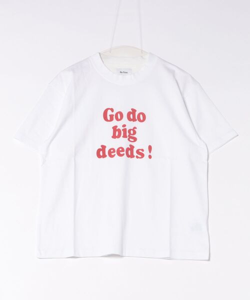 Re Fiina（フィーナ）の「メッセージロゴTシャツ（Tシャツ/カットソー・レディース・レッド/オフホワイト・FREE）」の6枚目の写真