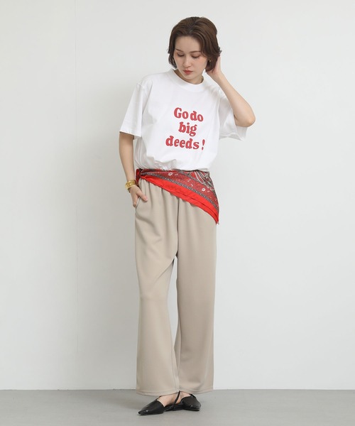 Re Fiina（フィーナ）の「メッセージロゴTシャツ（Tシャツ/カットソー・レディース・レッド/オフホワイト・FREE）」の10枚目の写真