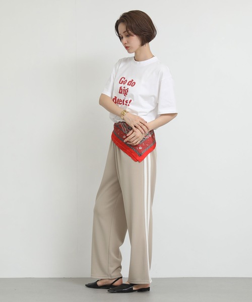 Re Fiina（フィーナ）の「メッセージロゴTシャツ（Tシャツ/カットソー・レディース・レッド/オフホワイト・FREE）」の11枚目の写真