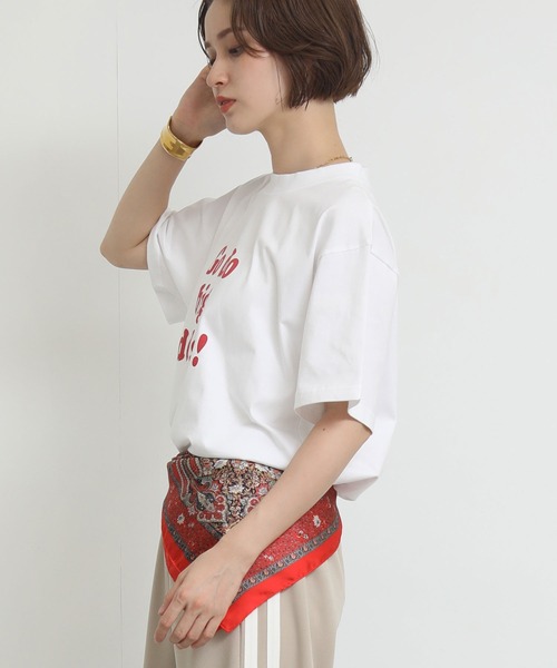 Re Fiina（フィーナ）の「メッセージロゴTシャツ（Tシャツ/カットソー・レディース・レッド/オフホワイト・FREE）」の7枚目の写真