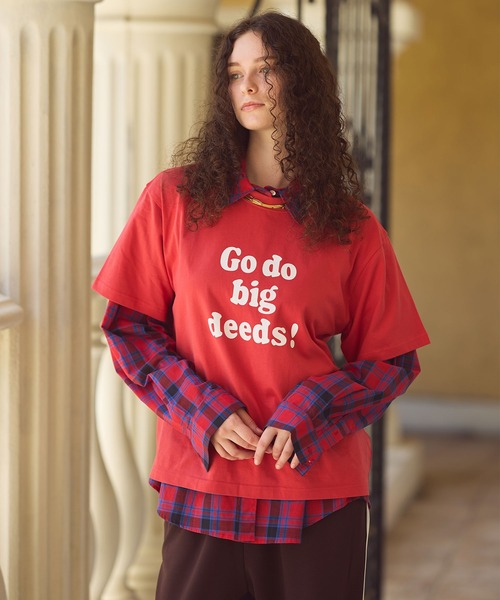 Re Fiina（フィーナ）の「メッセージロゴTシャツ（Tシャツ/カットソー・レディース・レッド/オフホワイト・FREE）」の20枚目の写真