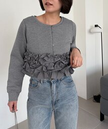 CAPRICIEUX LE'MAGE | ドッキングフリルダンボールカーディガン(Tシャツ/カットソー)